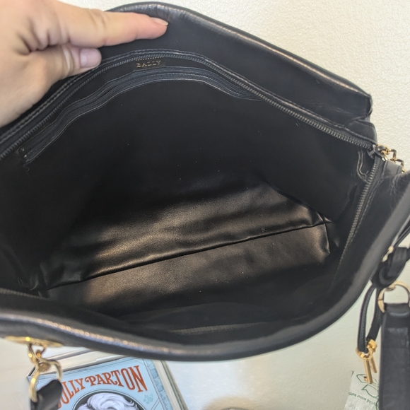 Bally Black Croc-Embossed Leather Bag with Gold Accents - Picture 10 of 15